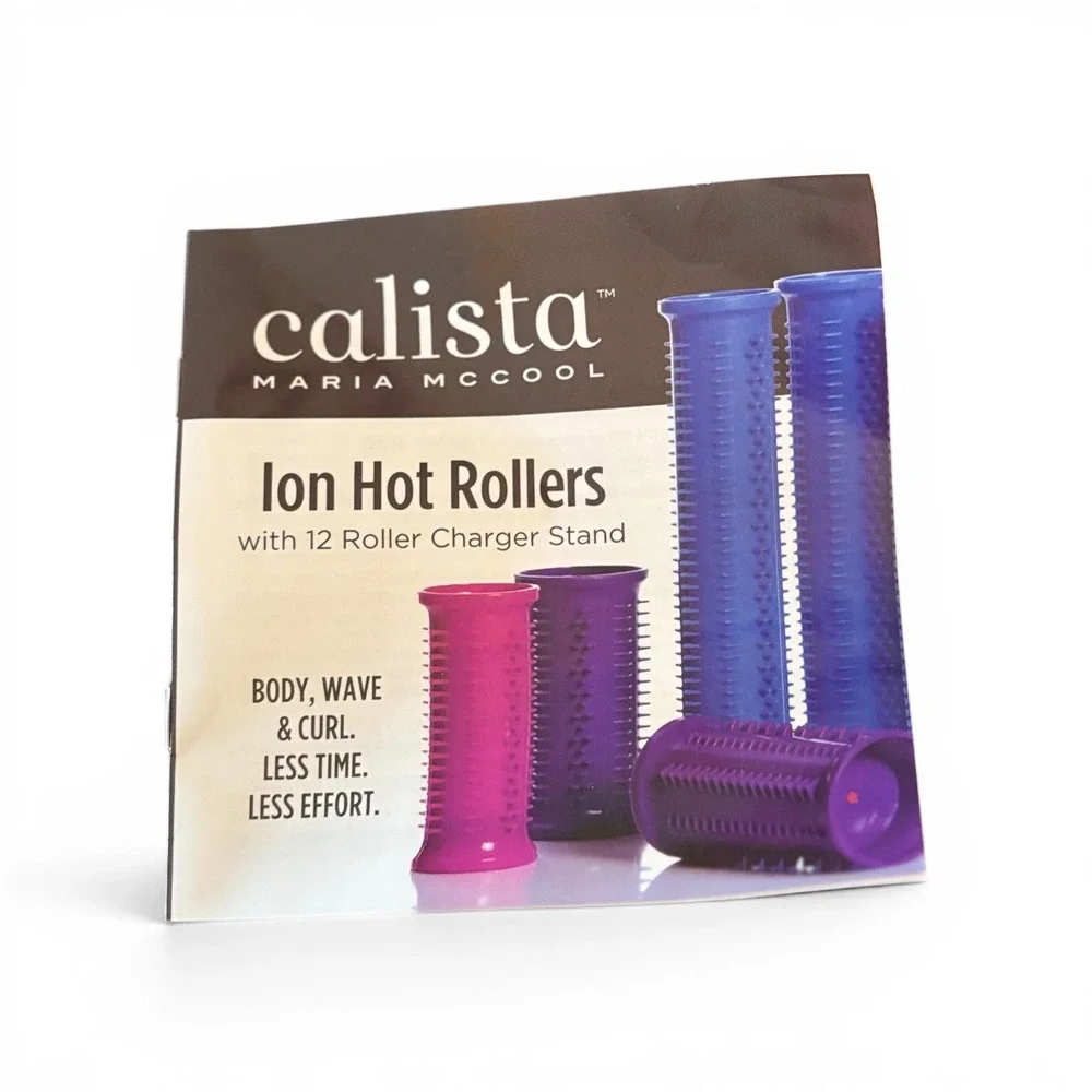 NWOT Calista Maria McCool Ion Hot Rollers Set 12 Rollers Case Clips Manual